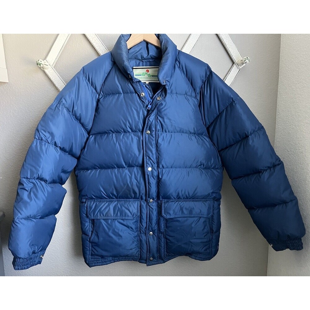 Vintage EMS Eastern Mountain Sports Men's L Goose Down Puffer Jacket -NO Hood